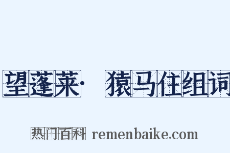 望蓬莱·猿马住组词是什么意思的图片